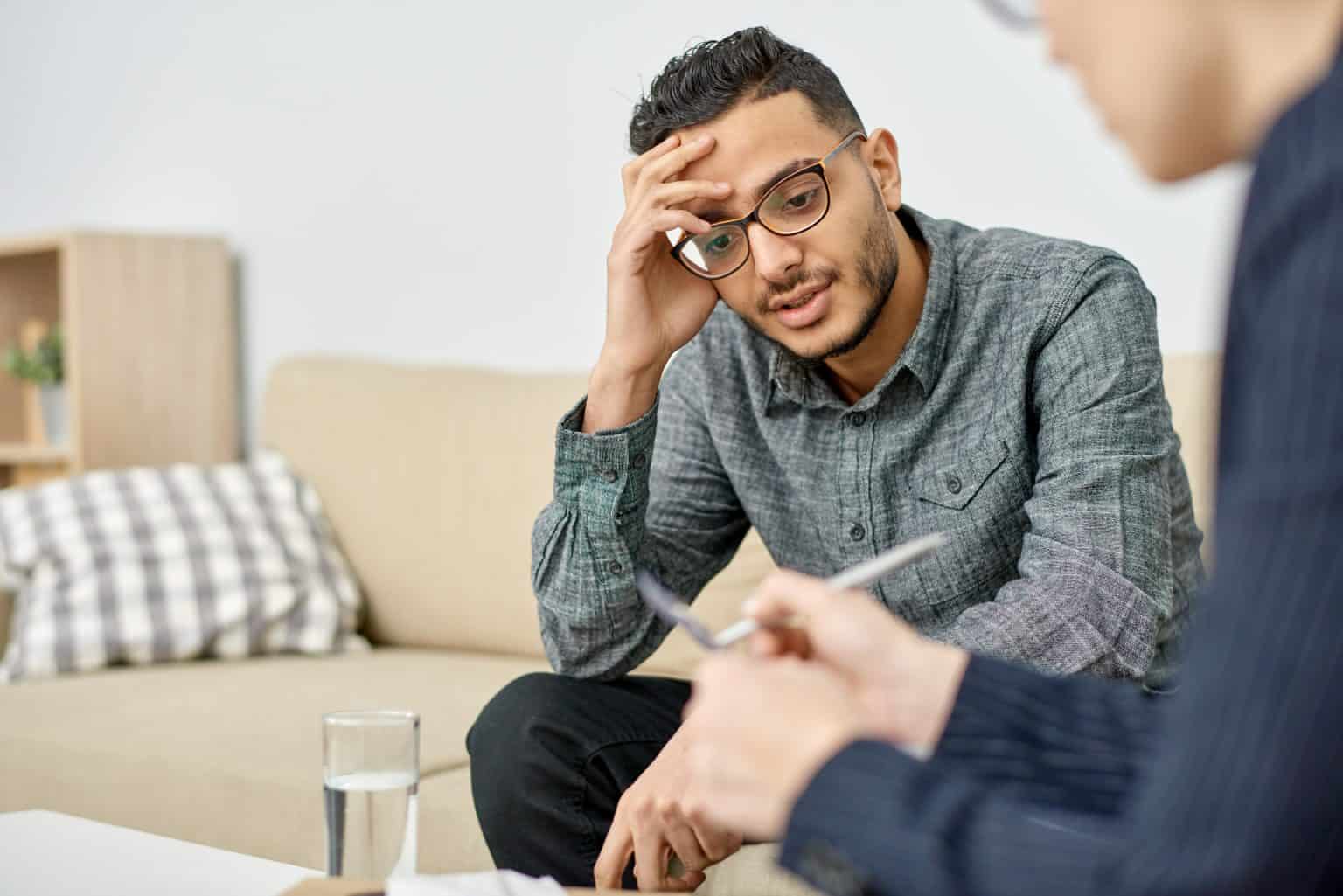 Psychologist Consulting Depressed Patient