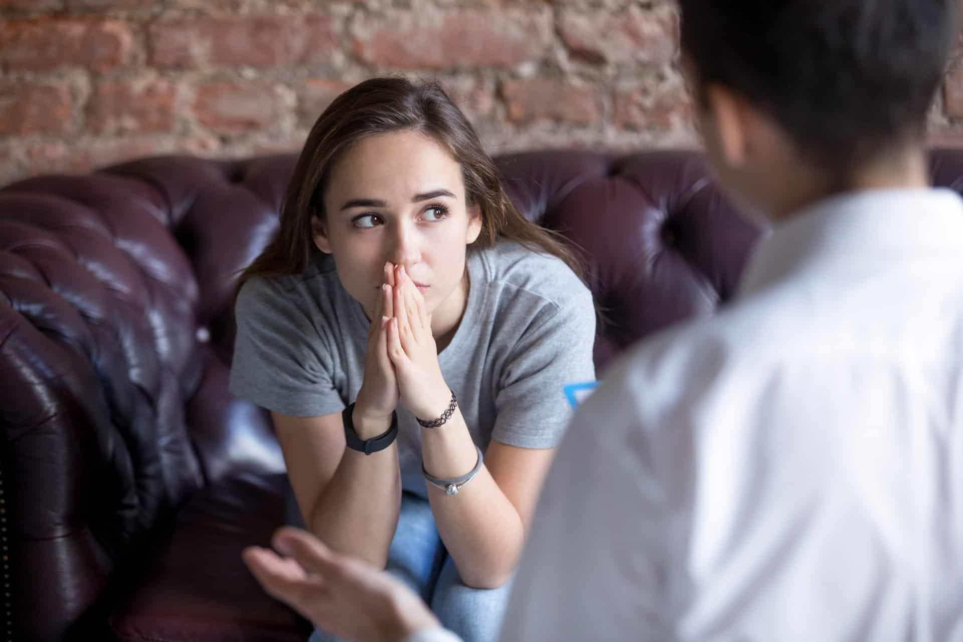 Young woman undergoing alcohol detox