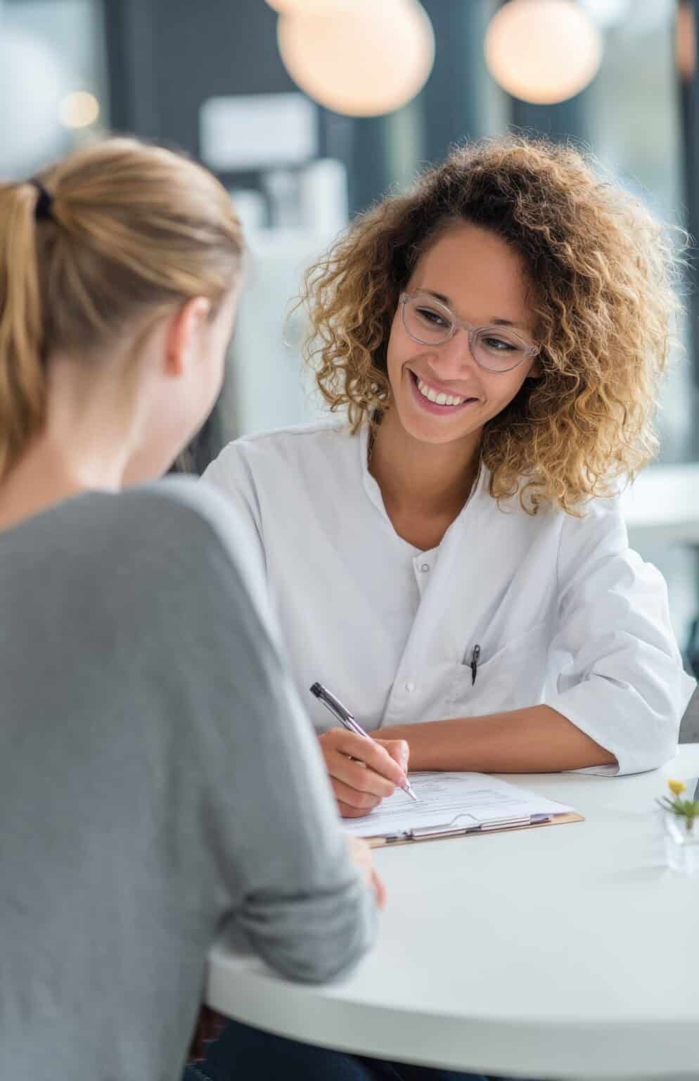 women starting intake process at residential treatment in boston
