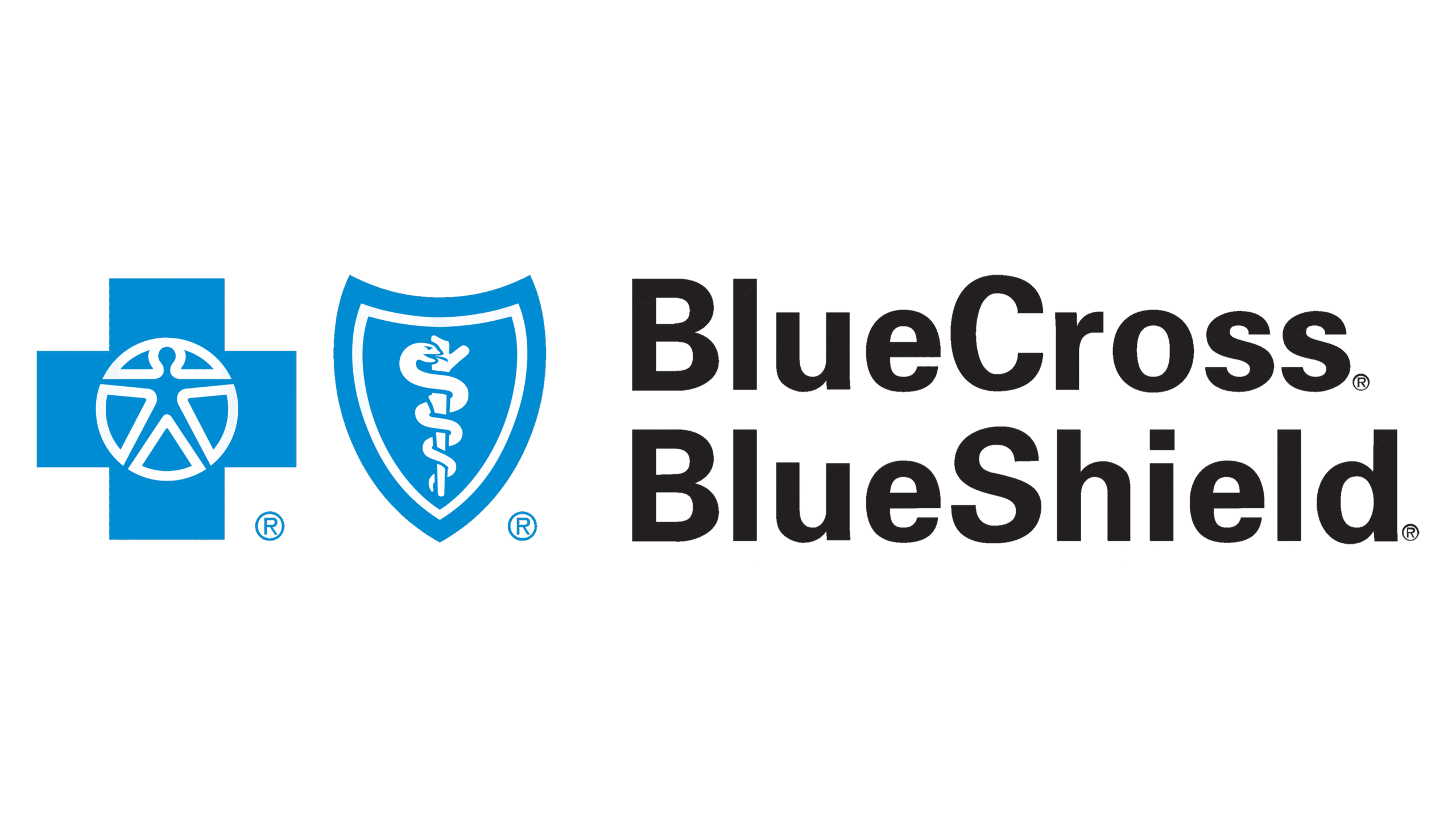 Blue Cross Blue Shield logo with blue cross and shield icon.