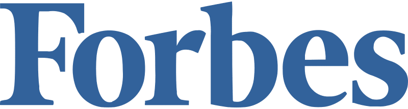 Forbes logo in blue serif font on white background.
